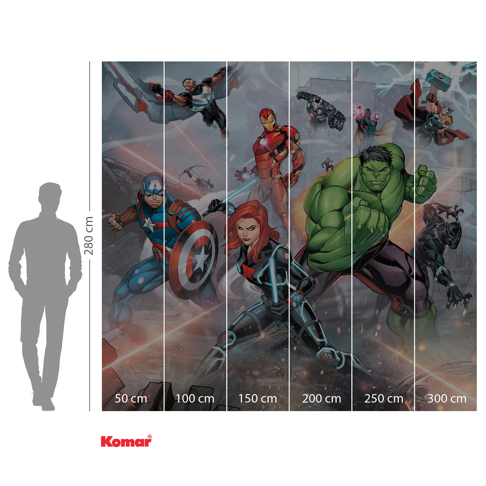 Vlies-Fototapete AVENGERS STREET REVENGE - 300x280 cm