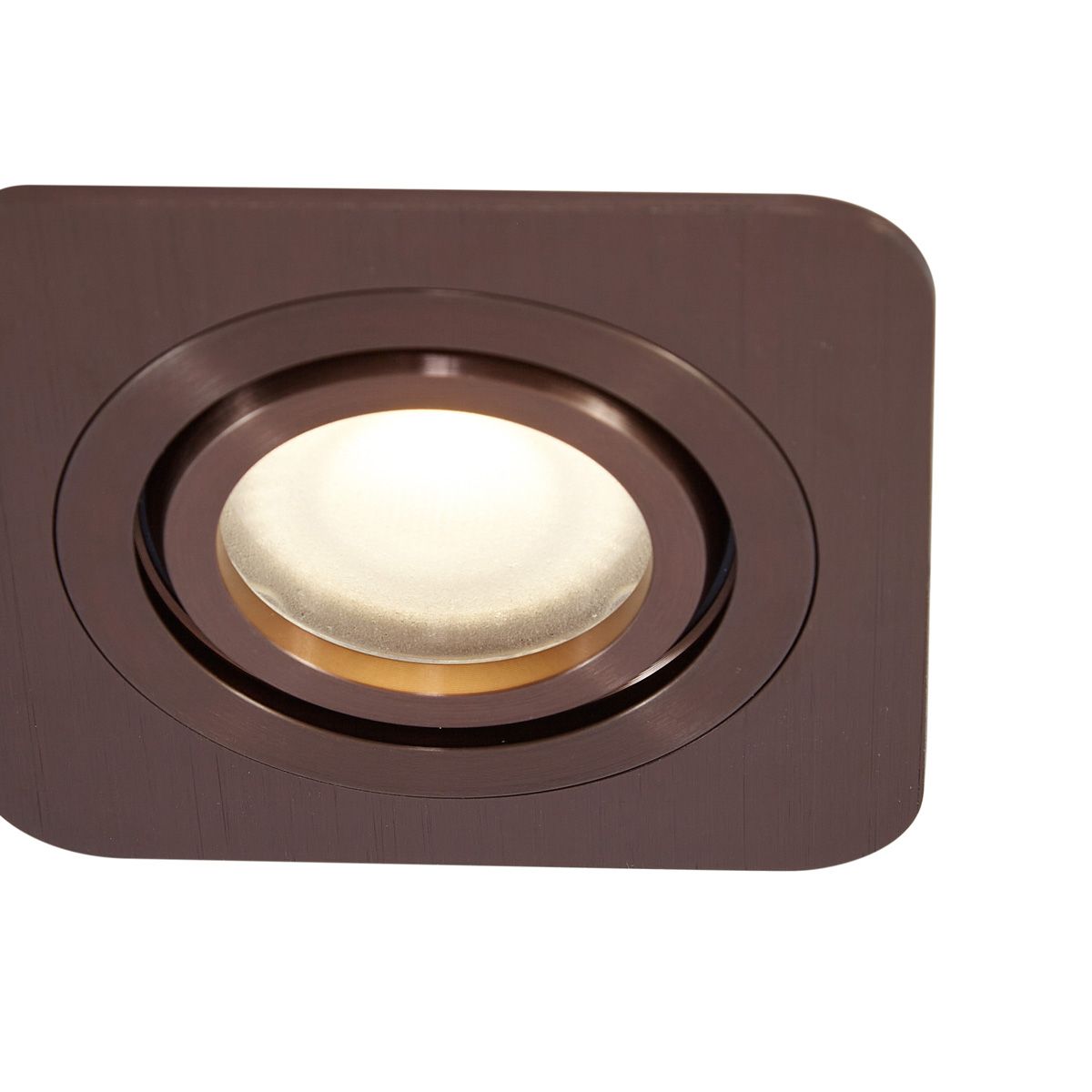 Set van 6 afgeronde inbouwspots donkerbrons GU10 50mm IP44 - Alberto