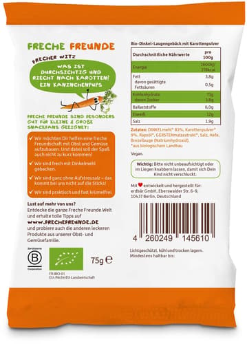 Freche Freunde BIO Freche Laugensticks Karotte