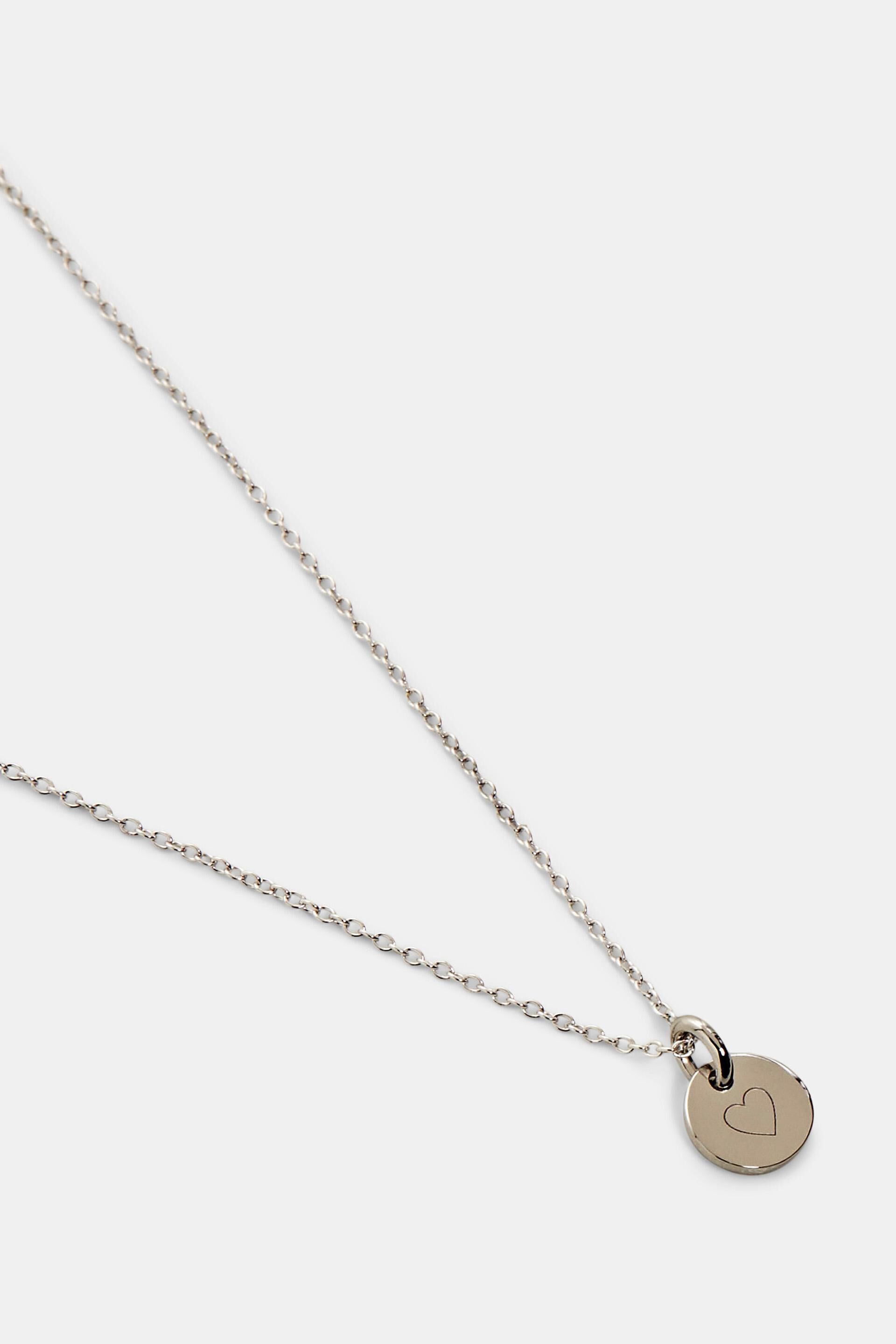 Collier à pendentif gravé, argent sterling