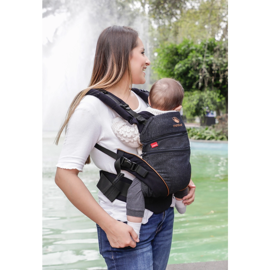 manduca Babytrage XT Cotton Denimblack-Toffee