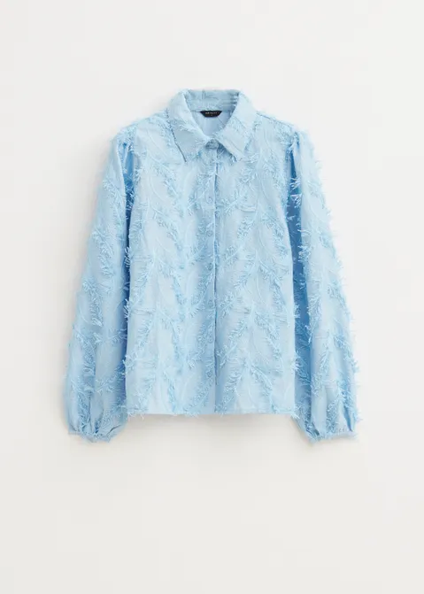 Blouse met franjes blauw (BLW.L)