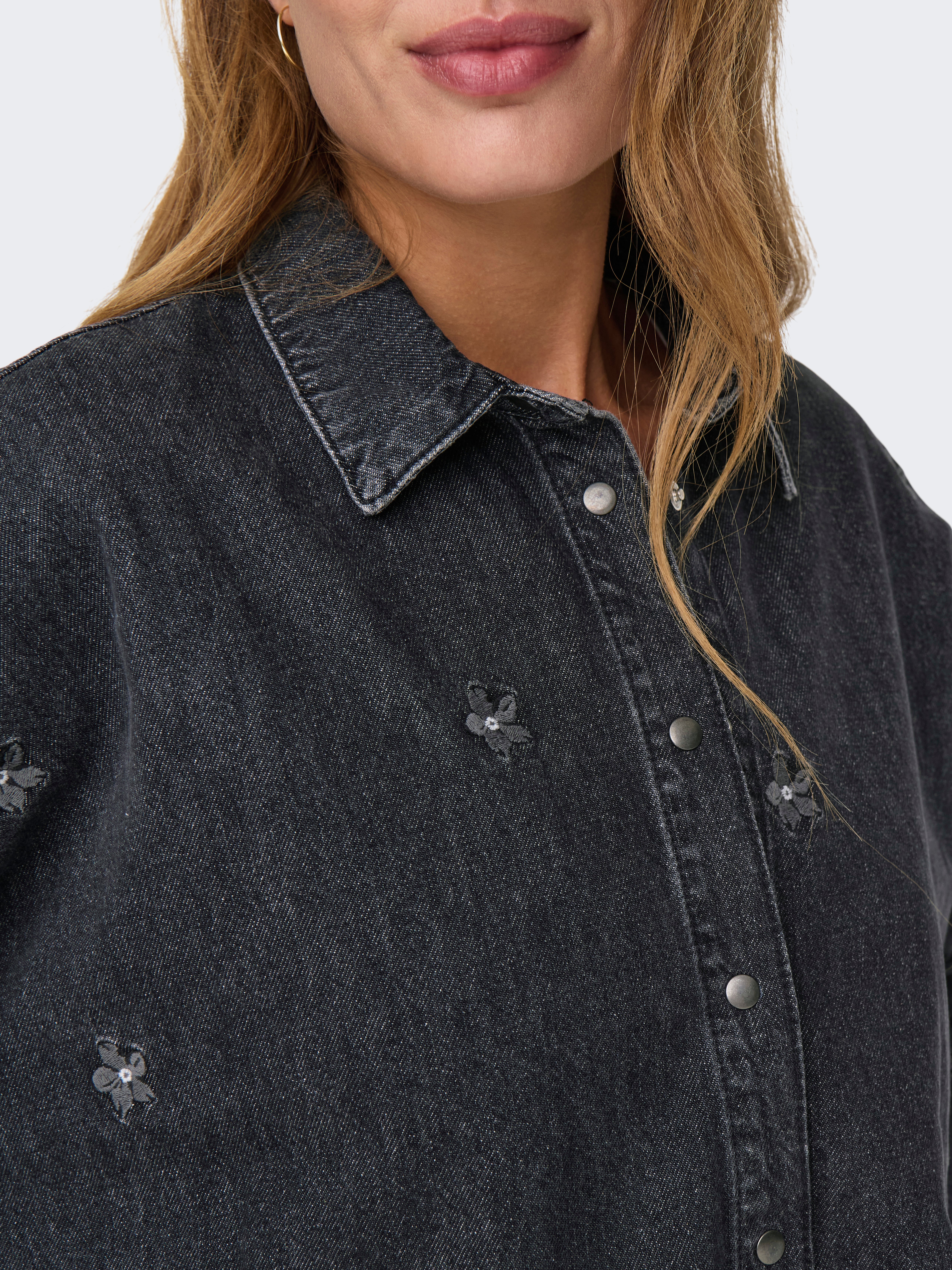 ONLGRACE Jeanshemd Washed Black