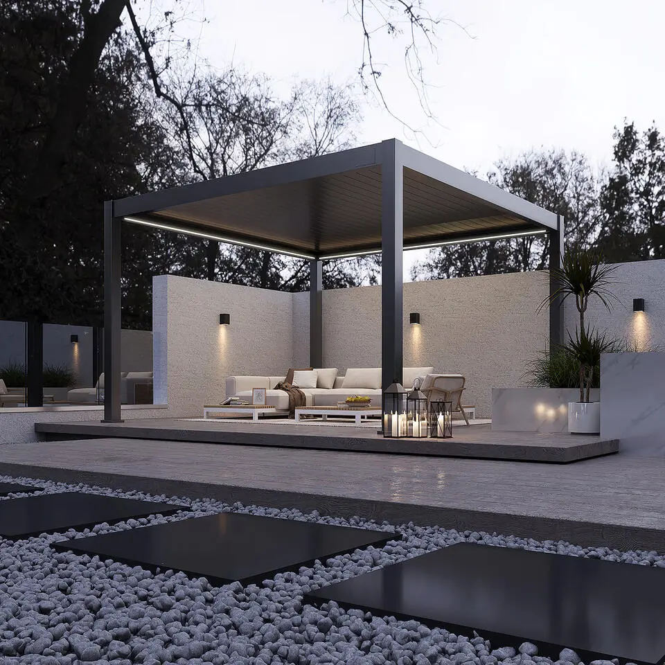 Orion Premium overkapping elektrisch met LED 400 x 400 antraciet