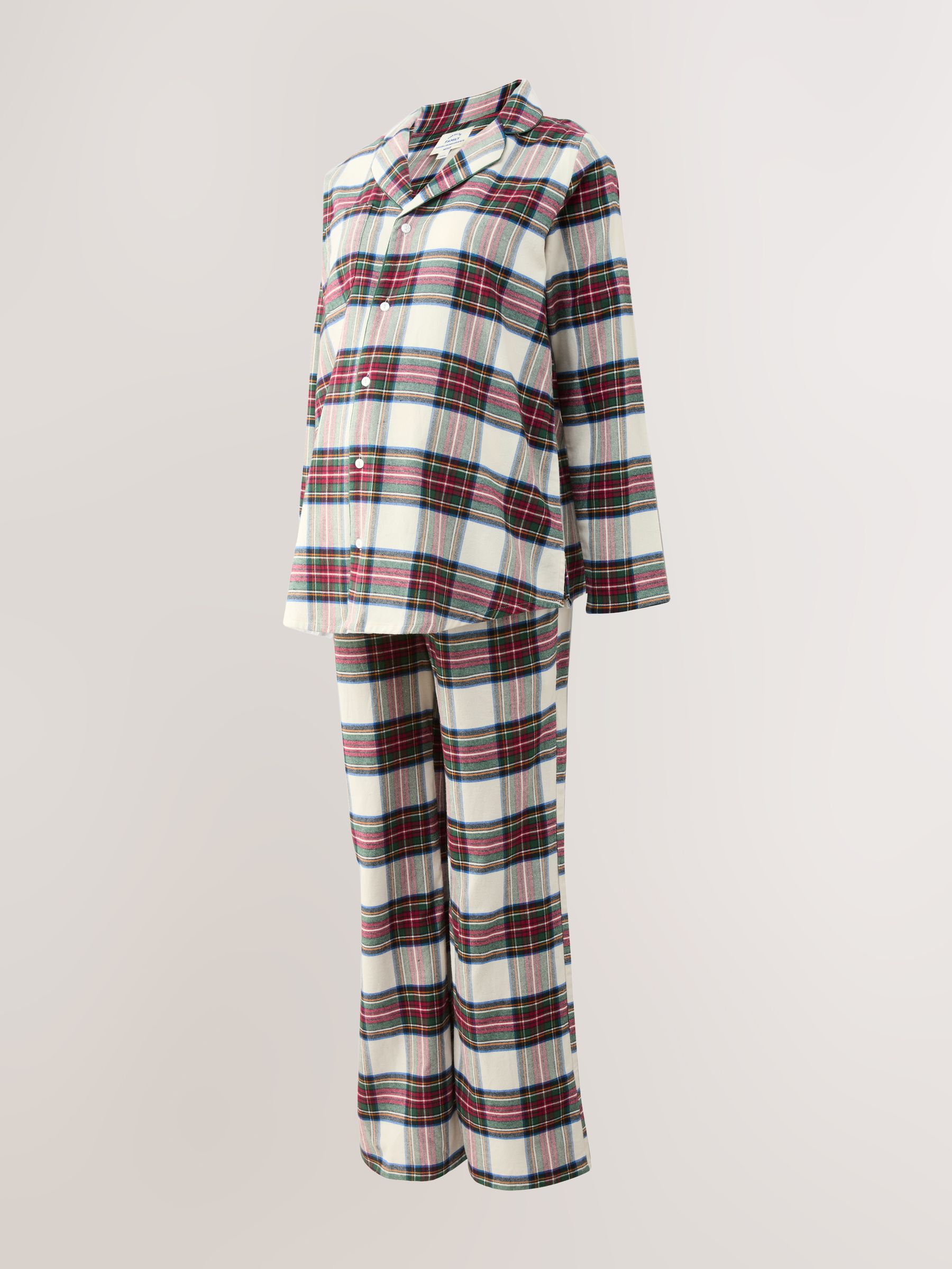 Rood/wit geruit - Maternity Matching Family Christmas Button Through Pyjamas