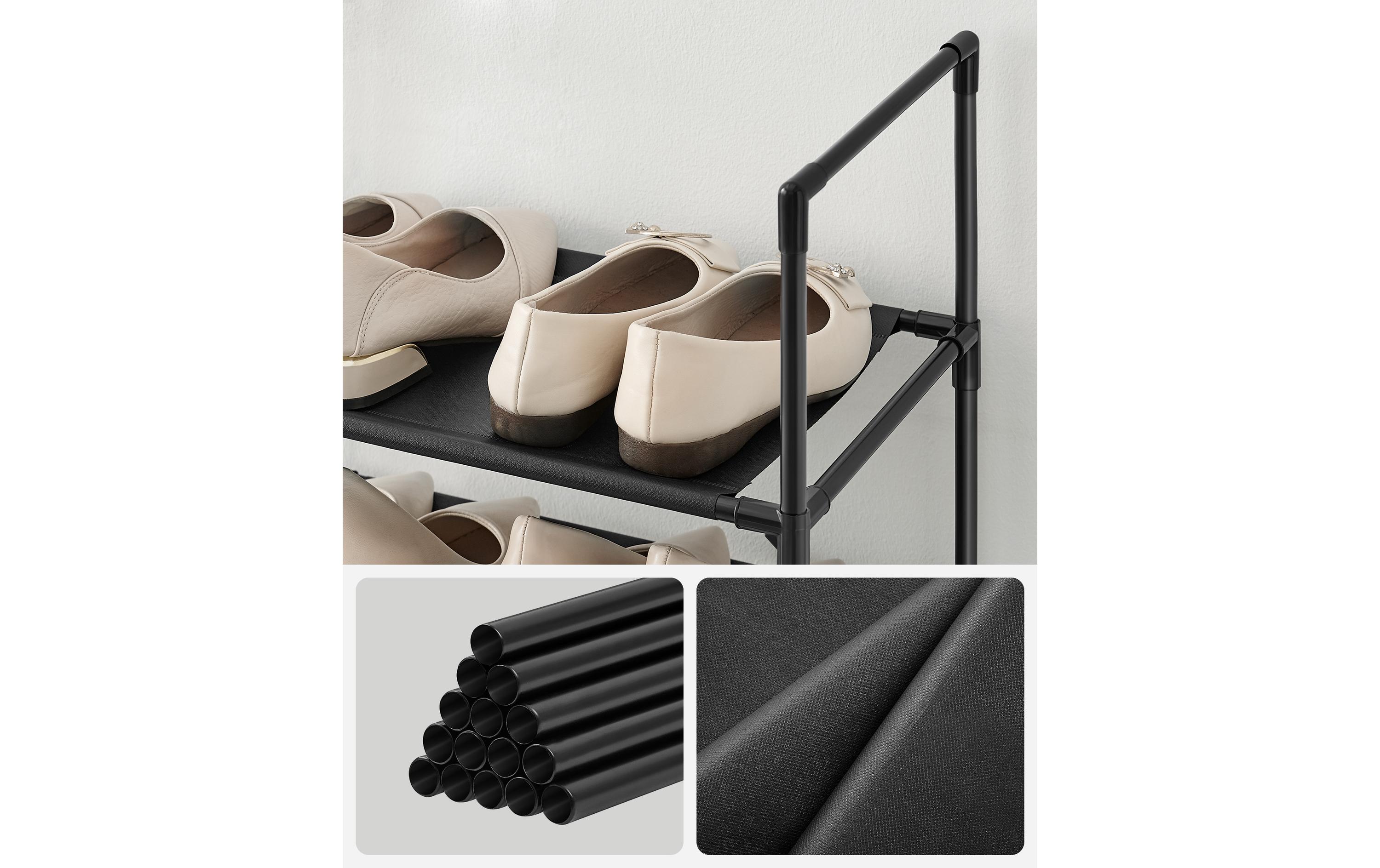 Schuhregal mit 10 Ablagen 33 x 173 cm, SchwarzSchuhorganizer