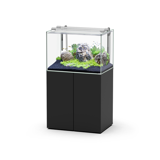 Aquarium et meuble Aquascape 80 pro Led équipé Noir L.80xP.55xH.55cm