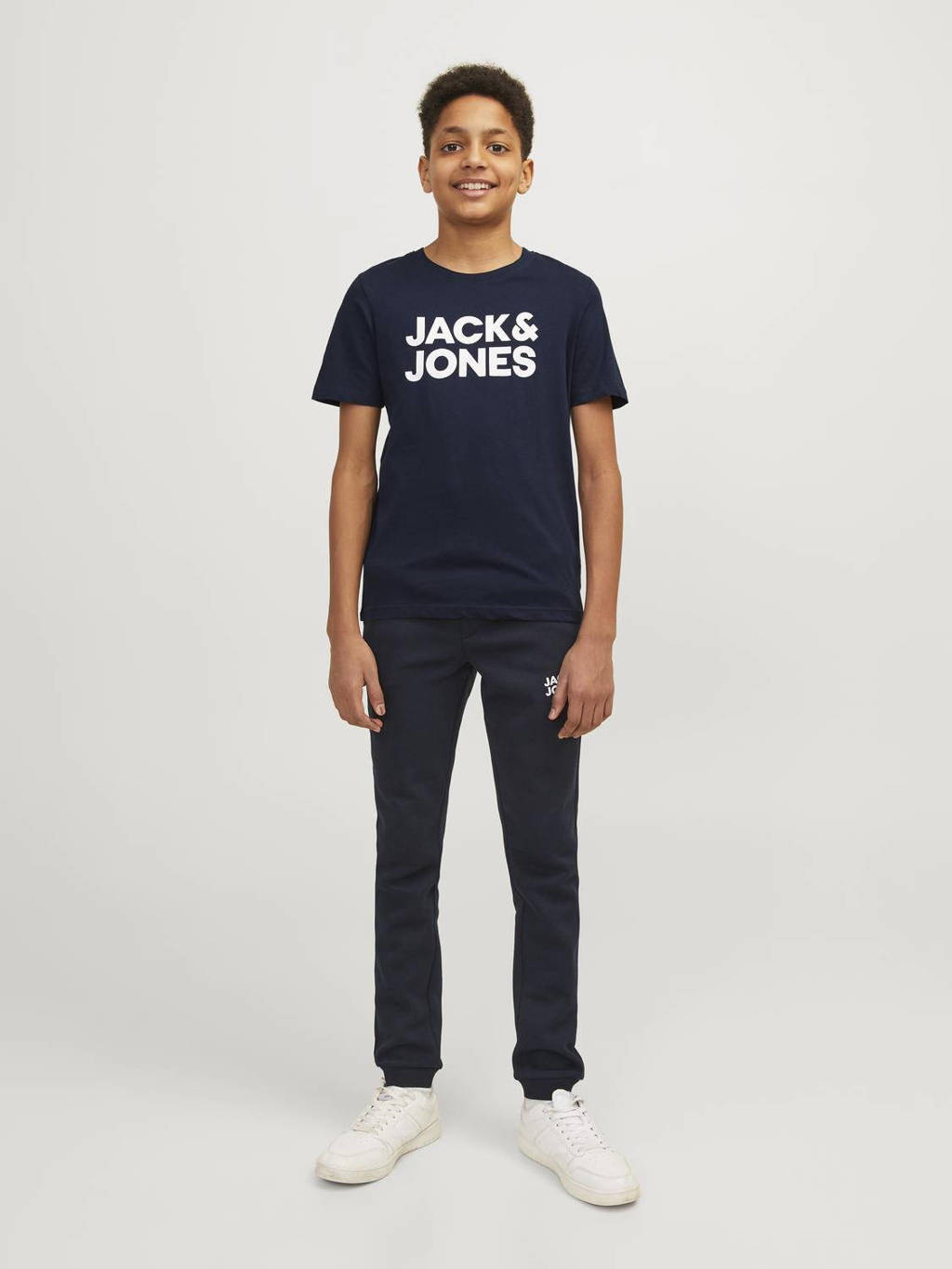 JACK & JONES T-shirt JJECORP met logo donkerblauw