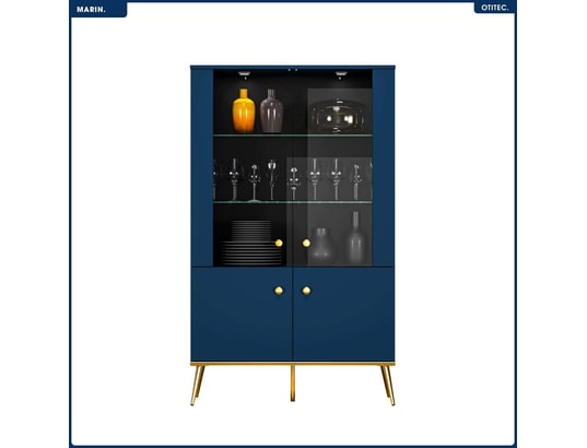 OTITEC - Armoire vitrine - h.150 x l.92 x p.40 cm - marin