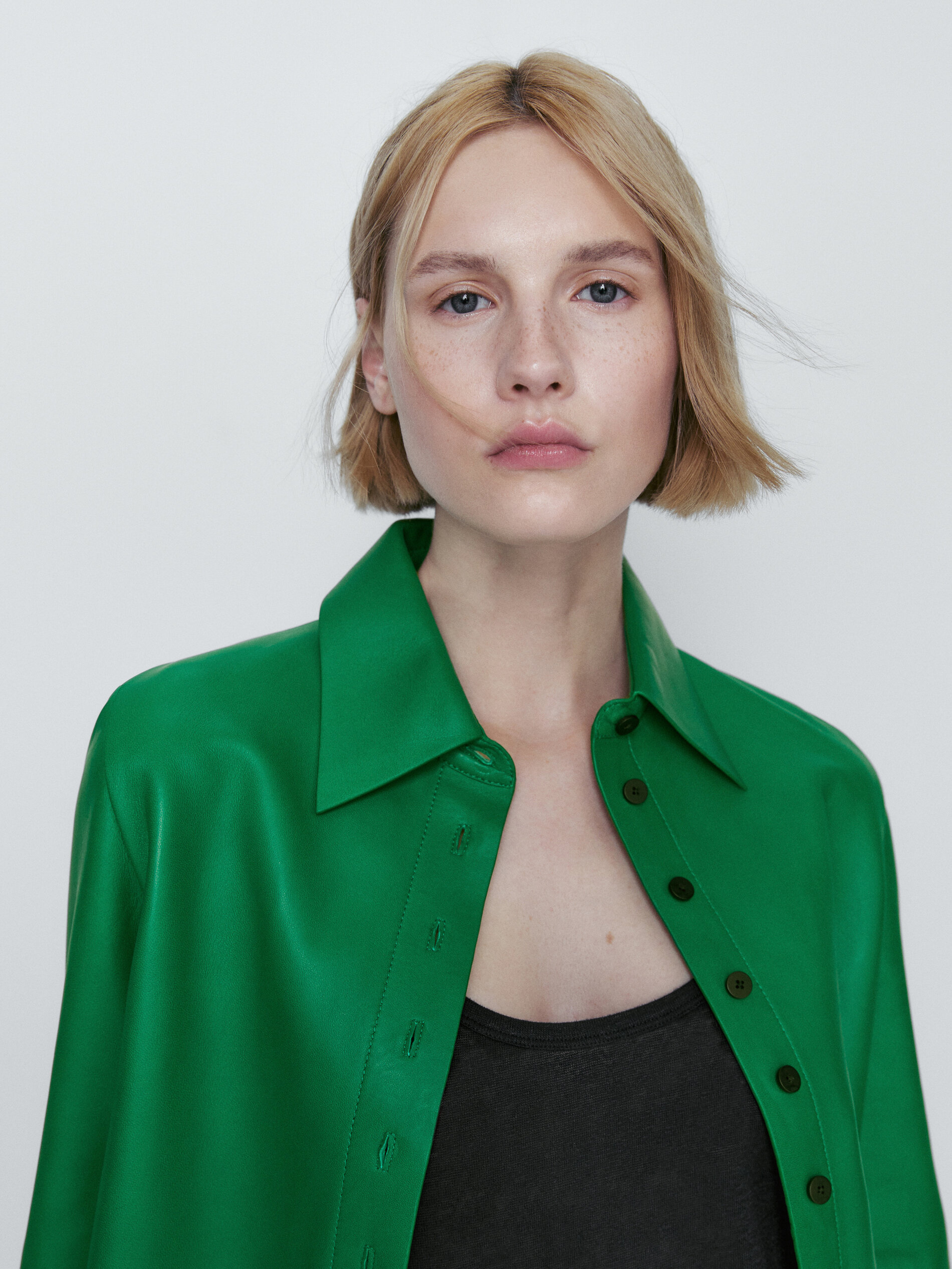Camisa verde de napa - VERDE