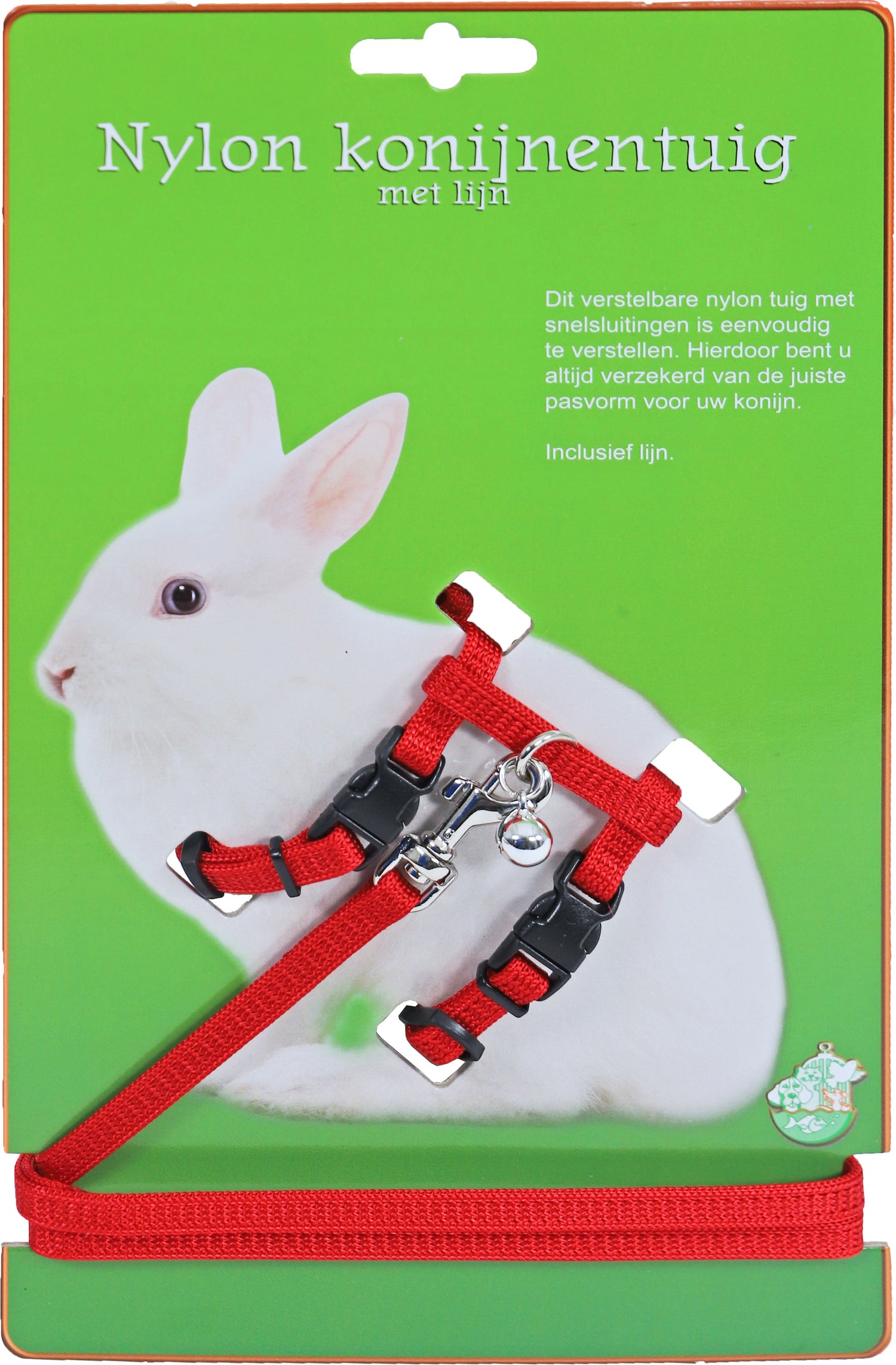 Boon konijnentuig met lijn en bel rood 16 x 3 x 27 cm