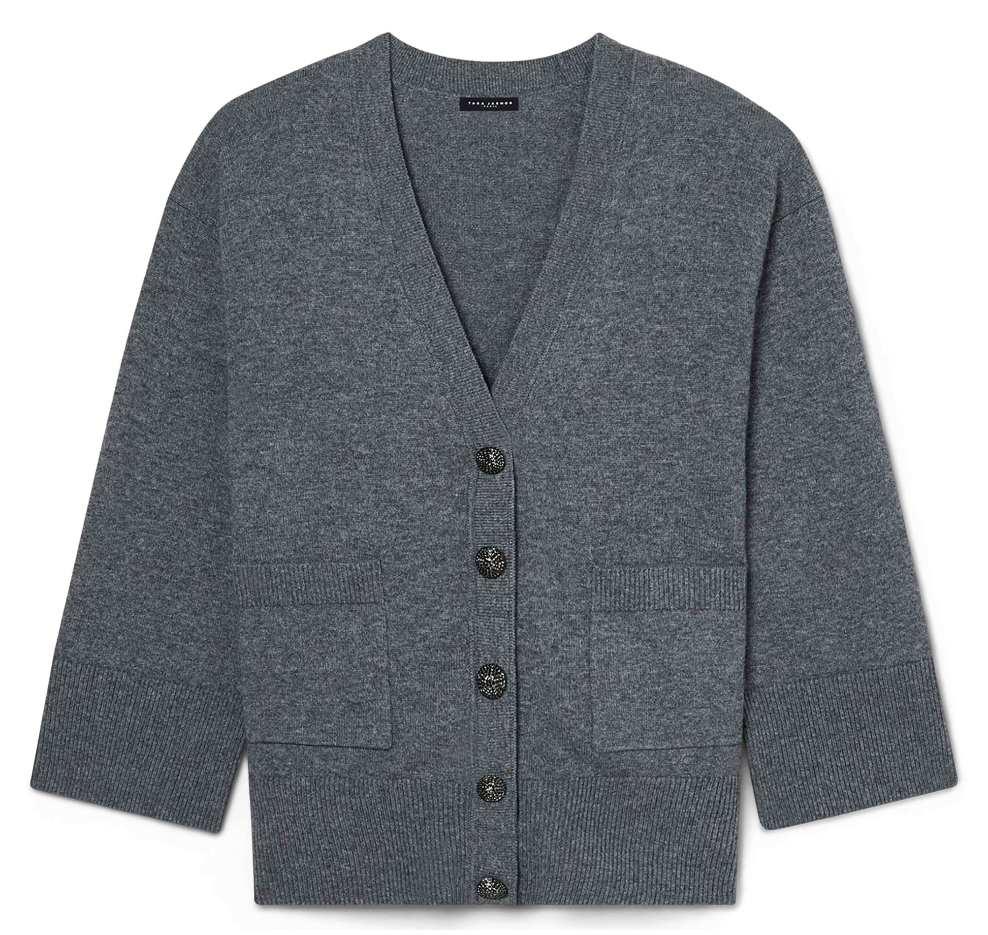 GINGER - Gilet ajusté col V en laine | Gris