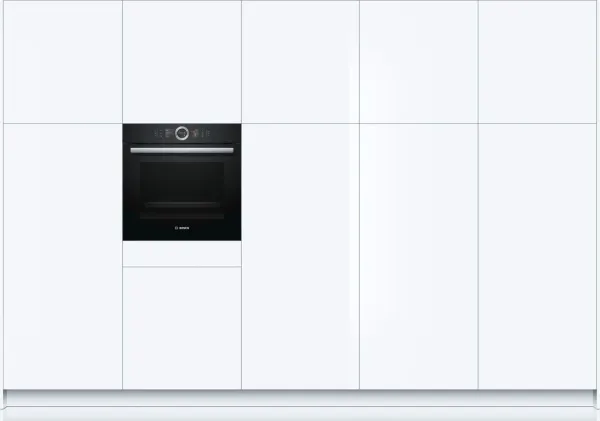 Bosch Serie | 8 HSG636BB1 - Ovn - med dampfunktion - til indbygning - niche - bredde: 56 cm - dybde: 55 cm - højde: 58.5 cm - med selv-rengøring - Klasse A  - sort