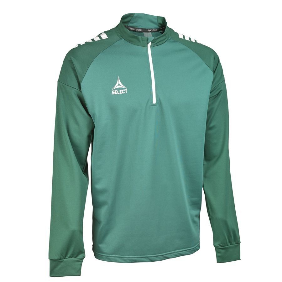 Select Maillot d'Entraînement 1/2 Zip Espagne V25 - Vert/Blanc Enfant