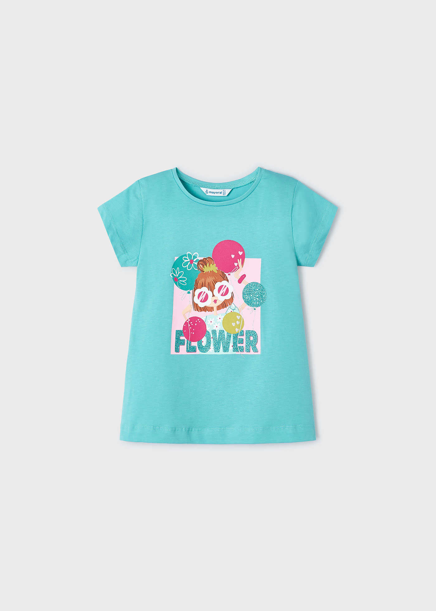 Camiseta estampada Better Cotton para meninas, cor fúcsia.