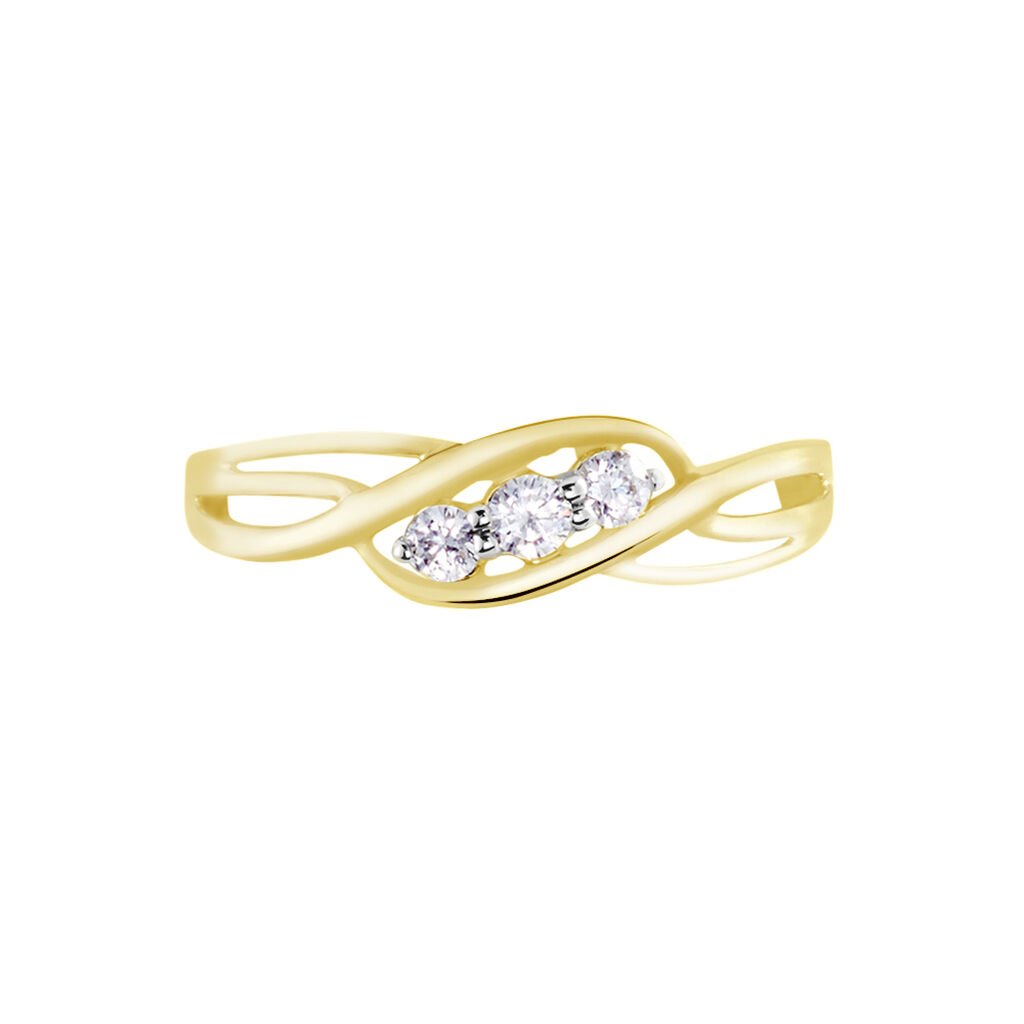Bague Or Jaune Shaleana Oxydes De Zirconium