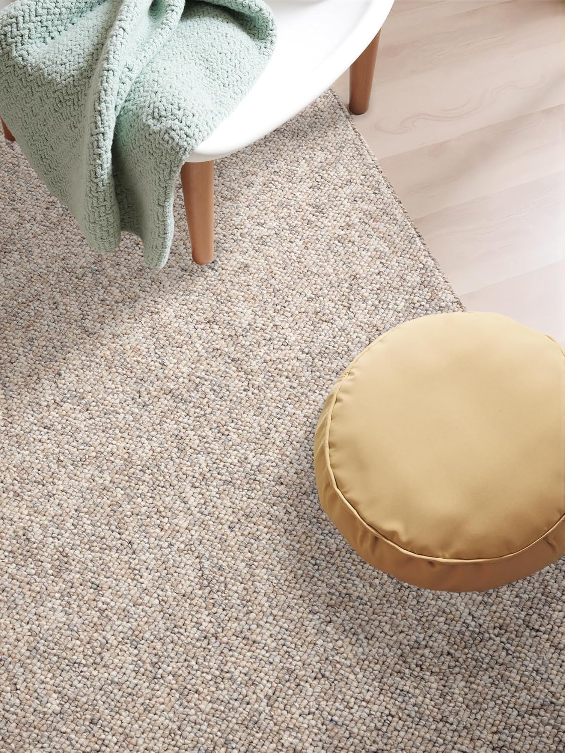 Elle Decoration Rocco - Flachgewebe Teppich, Maschinen Waschbar, Woll Optik, Langlebig & Nachhaltig, Modern, Skandi Look für Wohnzimmer, Esszimmer, Schlafzimmer, Flur - Creme Multifarben, 160x230cm