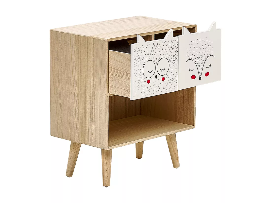 Table de nuit à 2 tiroirs RUPERT Marron clair