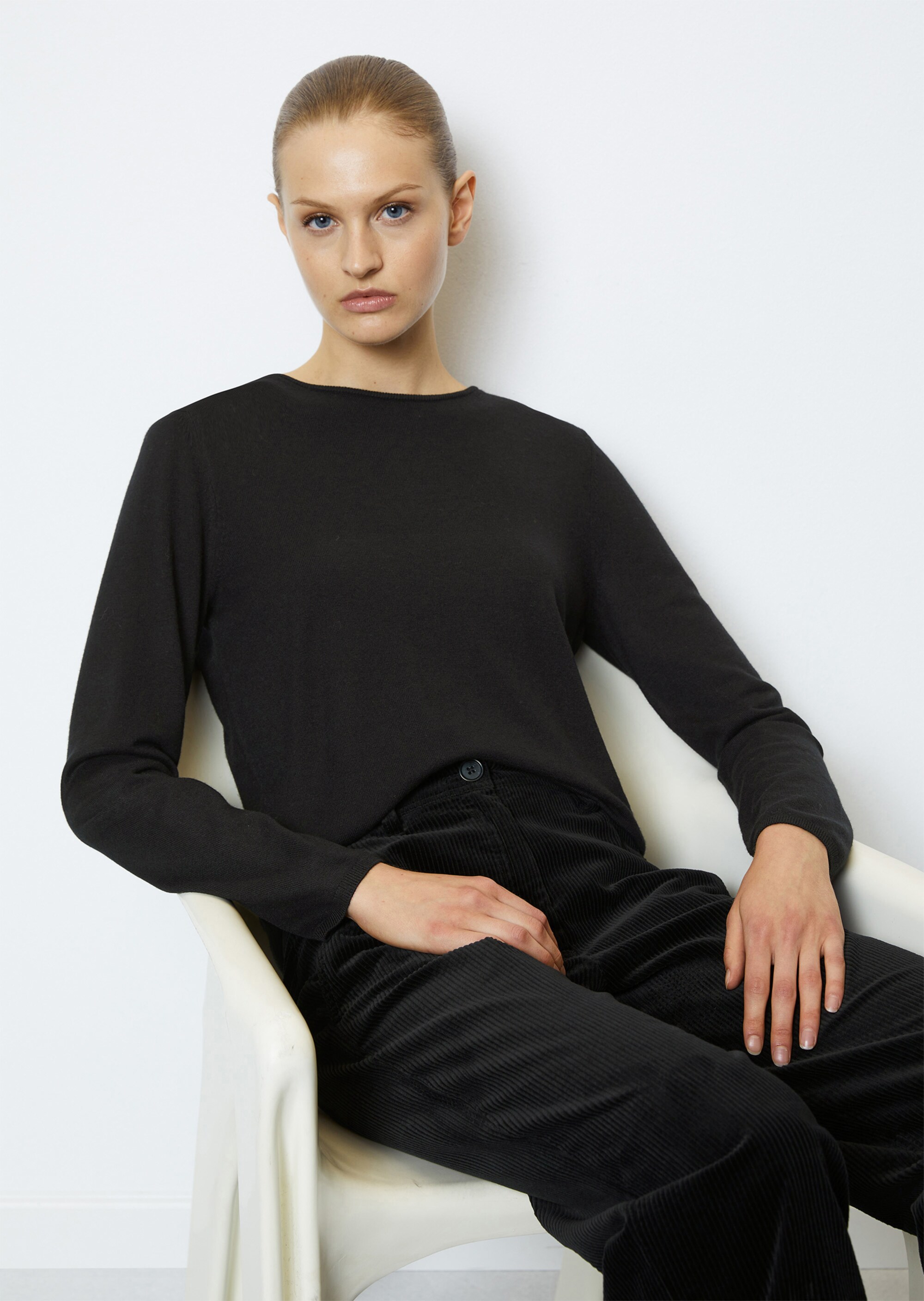 Feinstrick-Pullover regularaus softem Schurwolle-Mix