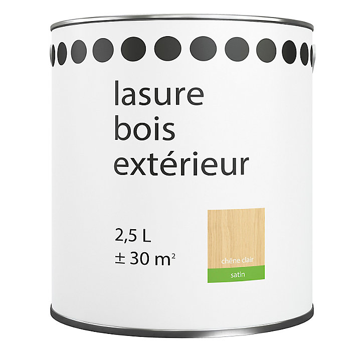 Lasure extérieure chêne clair satin 2 ans GoodHome 2,5L
