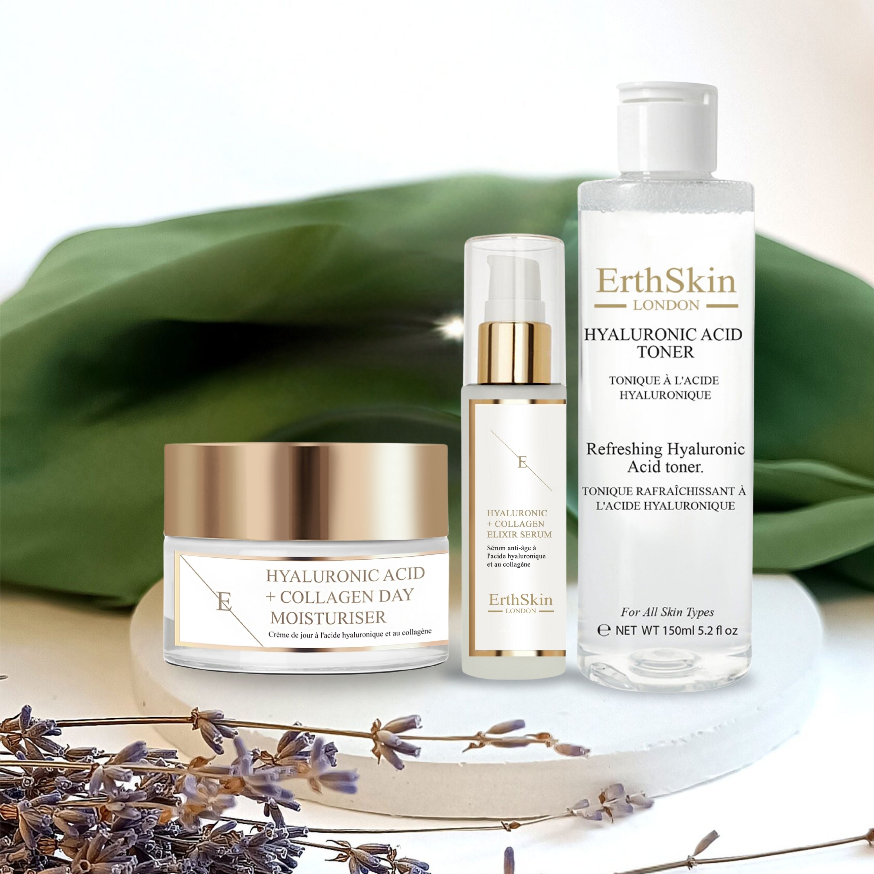 Erth skin london Hyaluronsäure Gesichtspflege Trio
