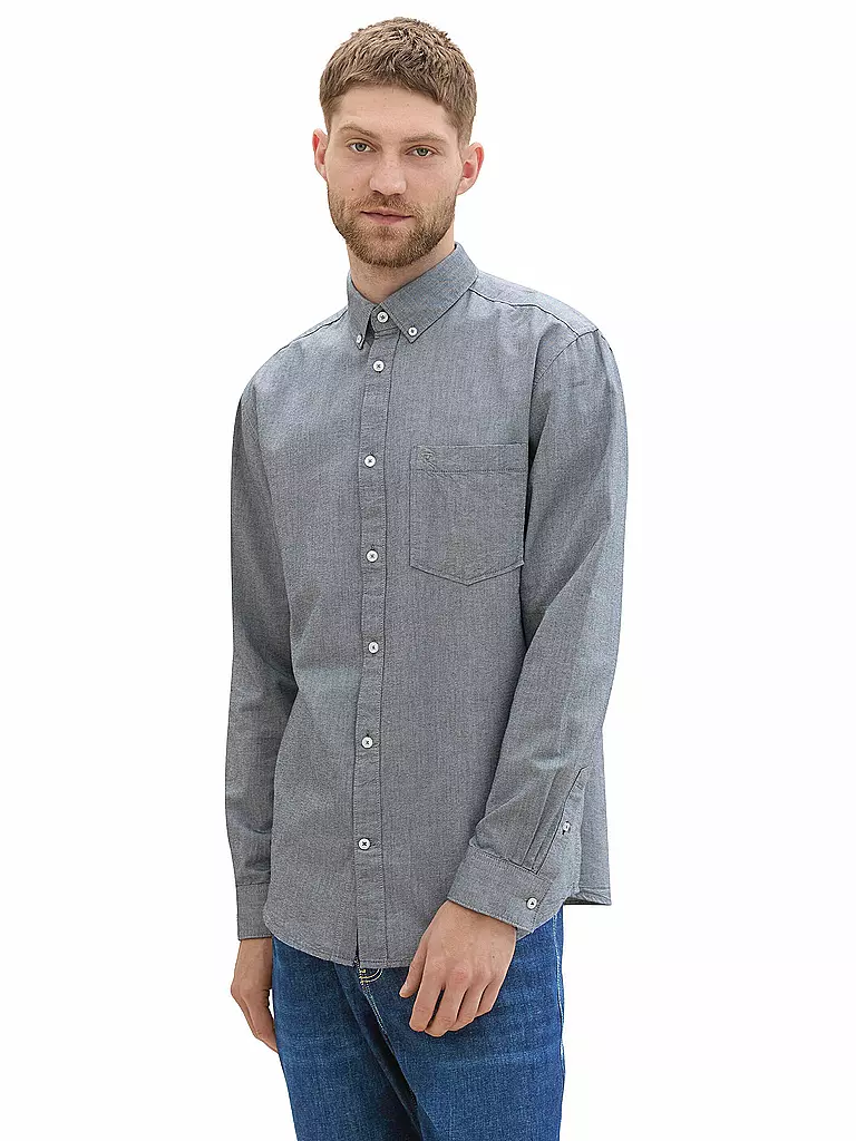 TOM TAILOR Hemd Regular Fit grau