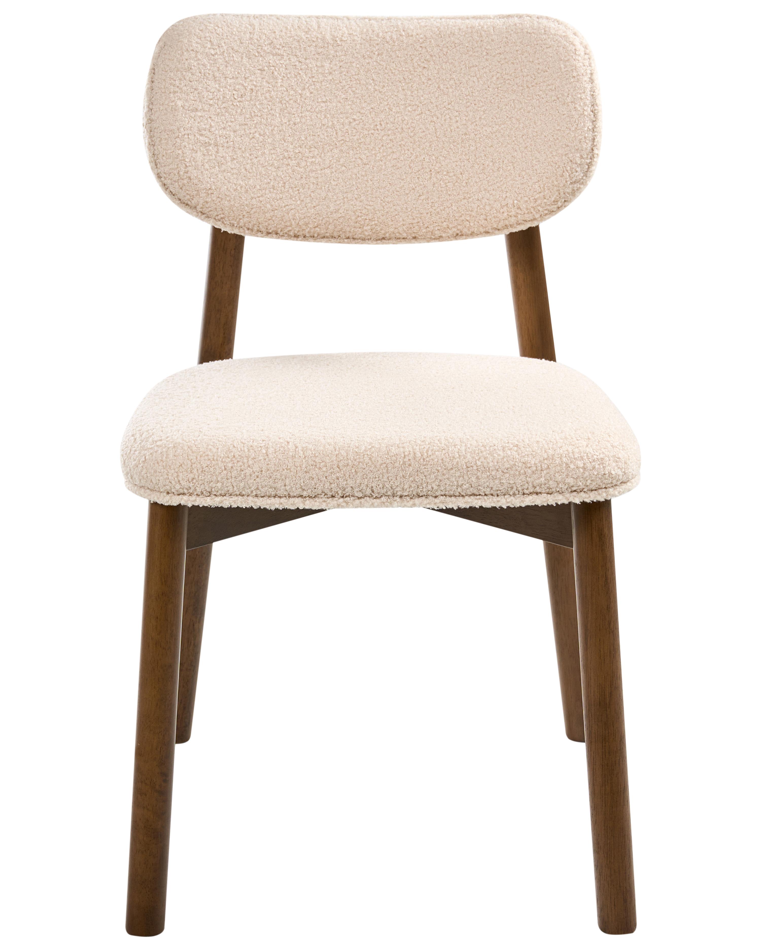 Set van 2 eetkamerstoelen MILLS Bouclé Donkerbruin/beige