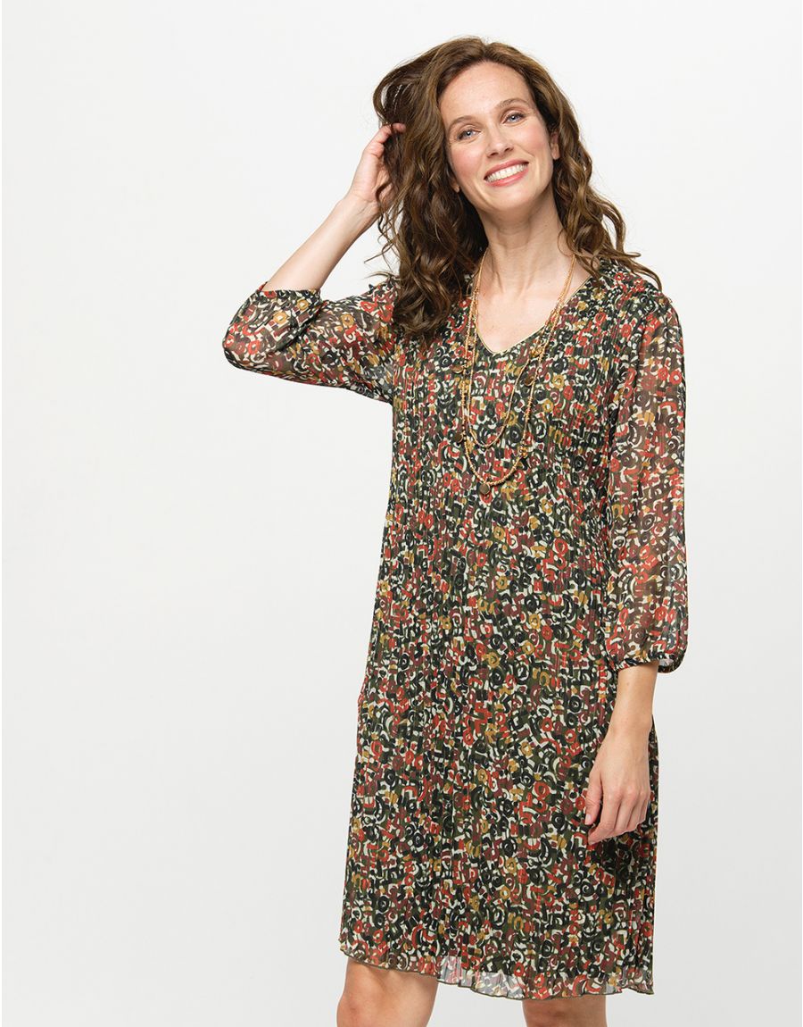 Robe en voile plissée