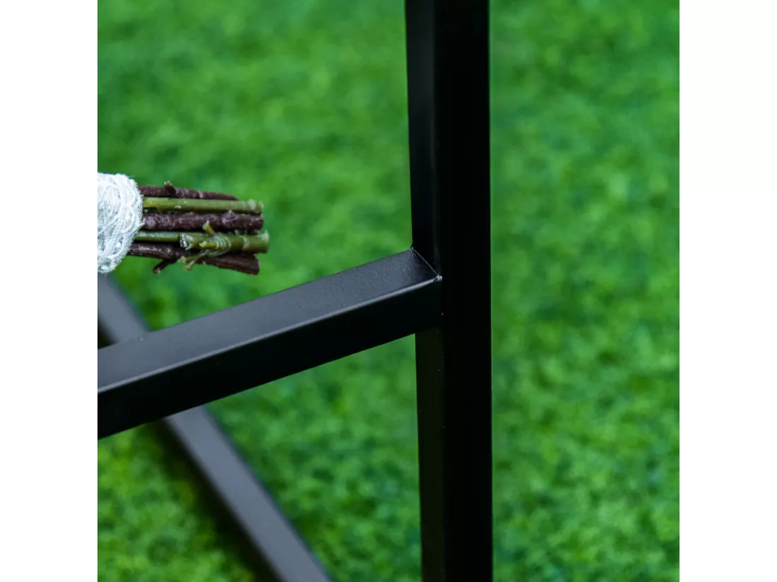 Banc de jardin design contemporain 2 places dim. 108L x 63l x 80H cm métal époxy noir