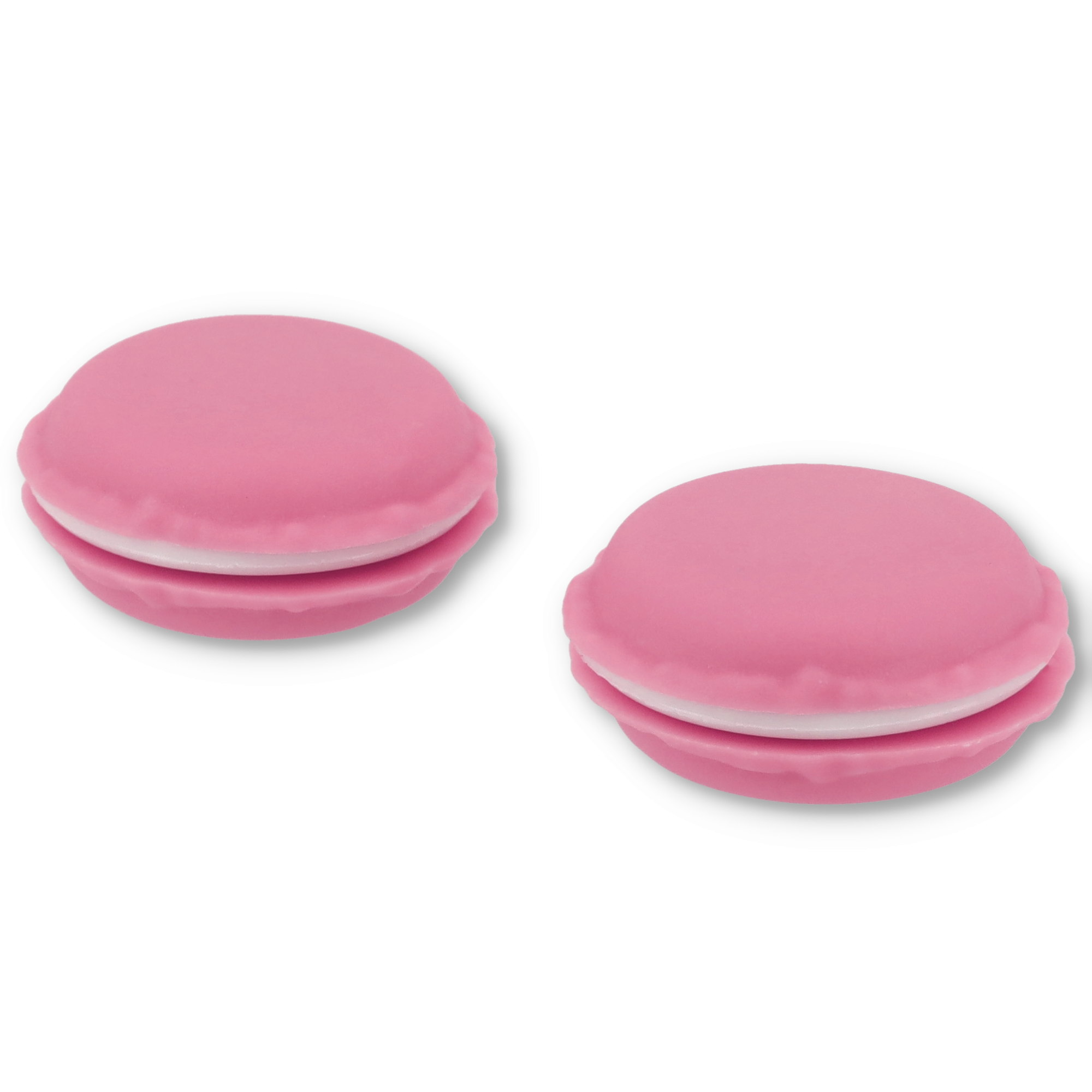 (2er Set) Mini Medikamenten Dosierer Macaron Dosett Tablettenbox Supplements Pillendose Tablettenspender - Rosa