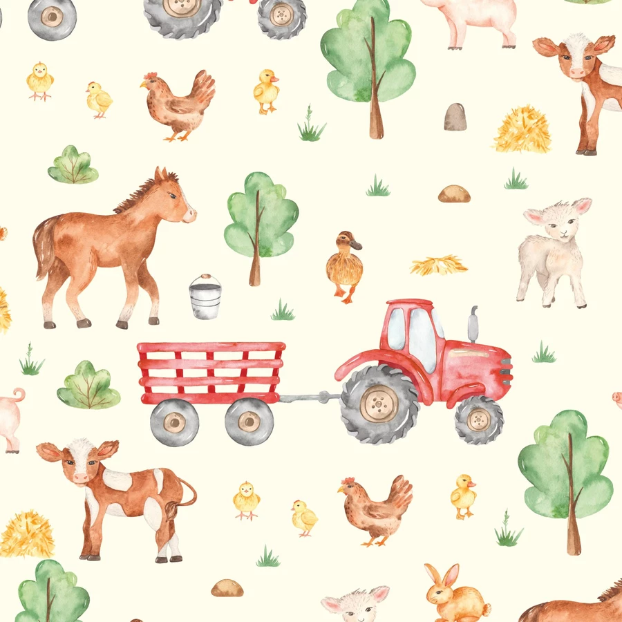 Nikima Geschenkpapier 5 Bögen Bauernhof – 1,60€qm Größe: - 84,1 x 59,4 cm bunt