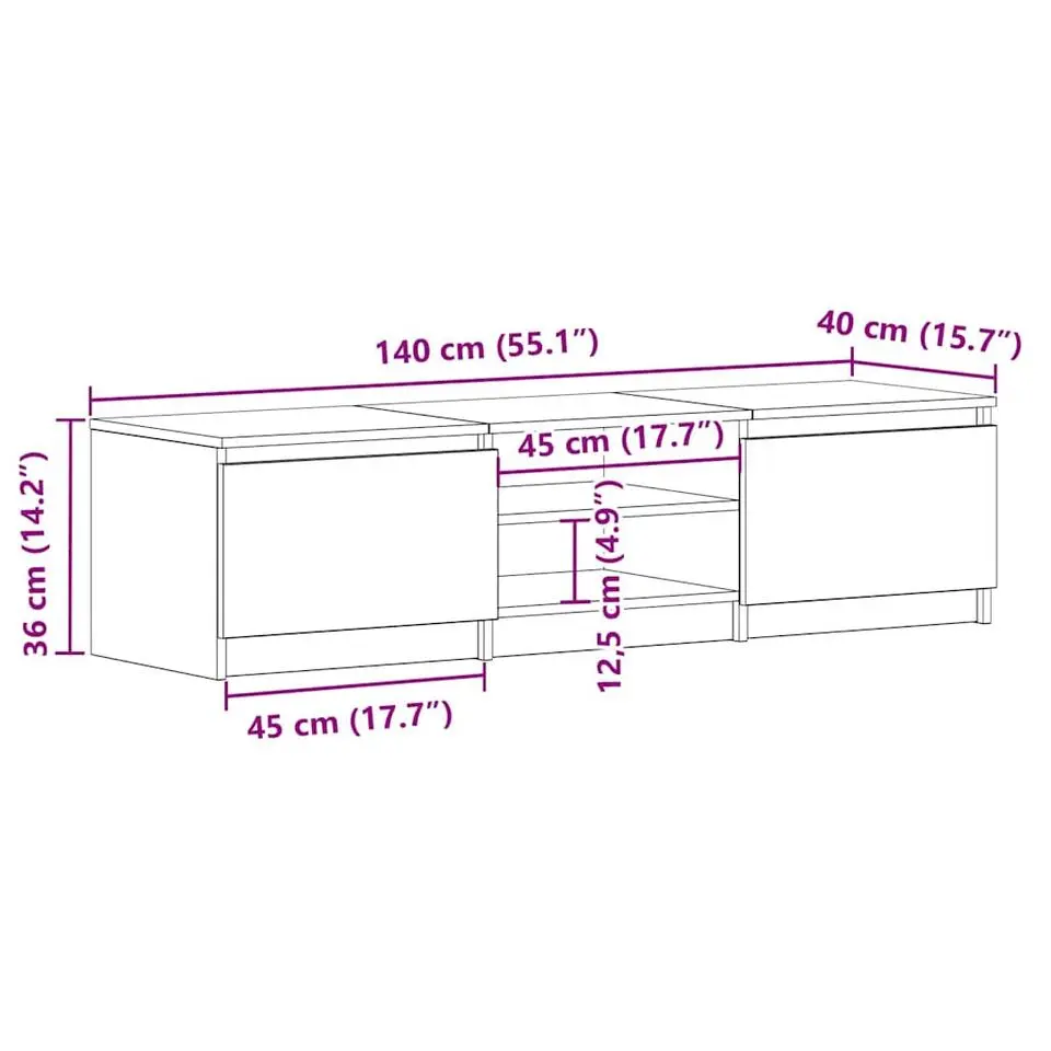 vidaXL - Tv-meubel - Bruin - Bewerkt hout