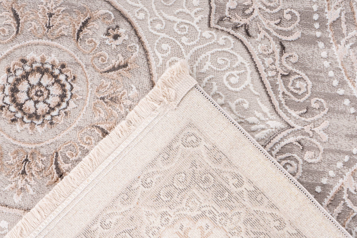 Fransenteppich AKROPOLIS 525 - grau-silber - 80x150 cm