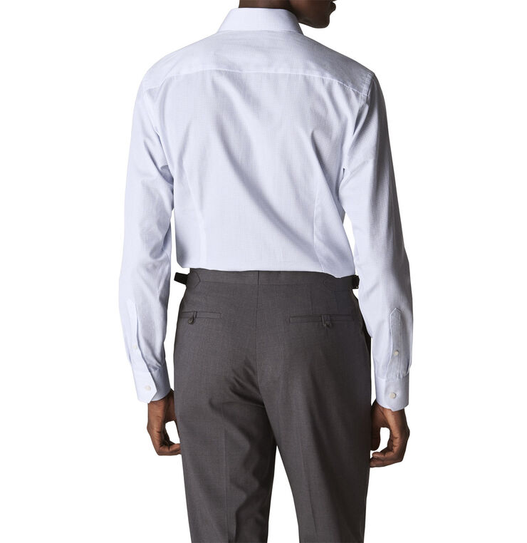 ETON Light Blue Micro Print Shirt - Contemporary Fit Lyseblå