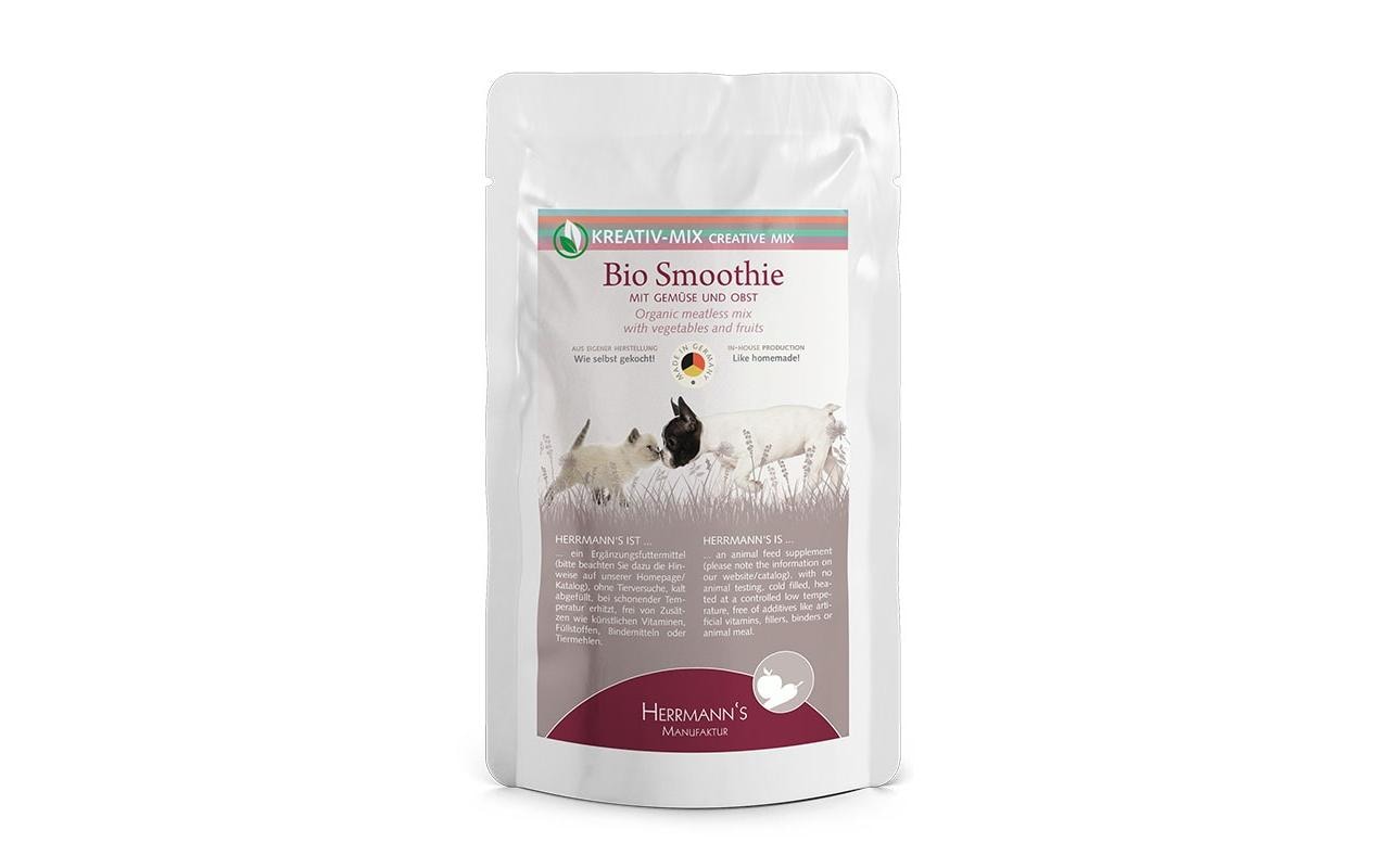 Nassfutter Bio Smoothie mit Gemüse und ObstSchmackhafter Energielieferant für Hunde