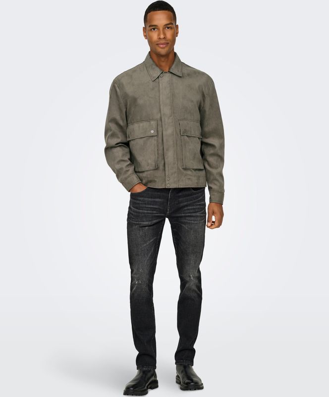 Onsyuki - Jas - Biker Kraag - Lange Mouwen - Ritssluiting - Polyester Voering