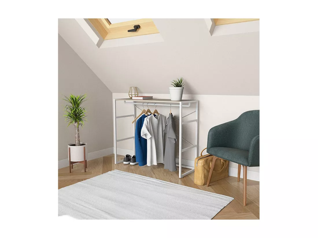 Portant vêtements sous combles penderie L100 x H85 cm