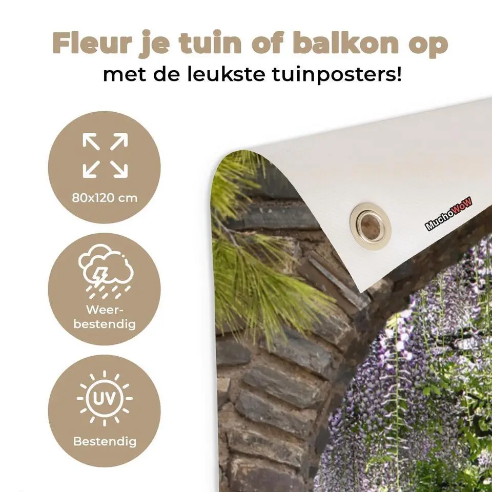 MuchoWow Tuinposter 80x120cm Bos Doorkijk Stenen Pad