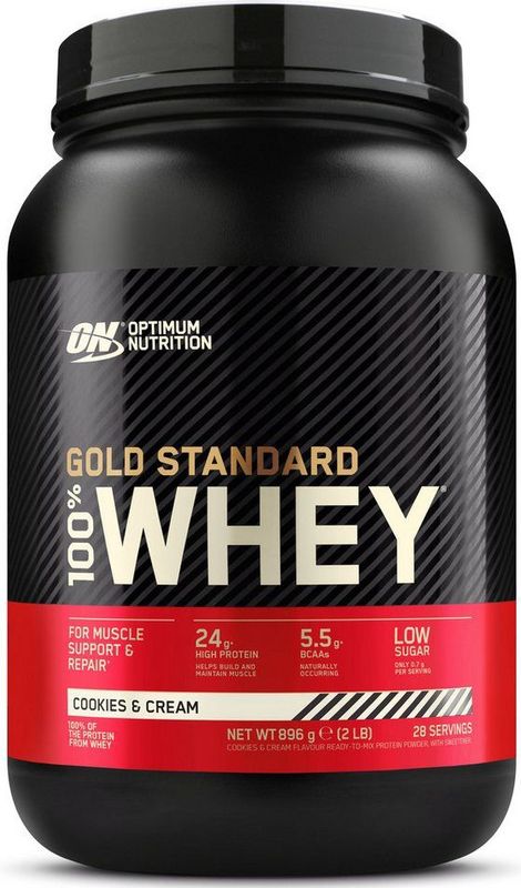 Optimum Nutrition Gold Standard 100% Whey Protein - Cookies & Cream - Proteine Poeder - Eiwitshake - 900 gram (28 servings)