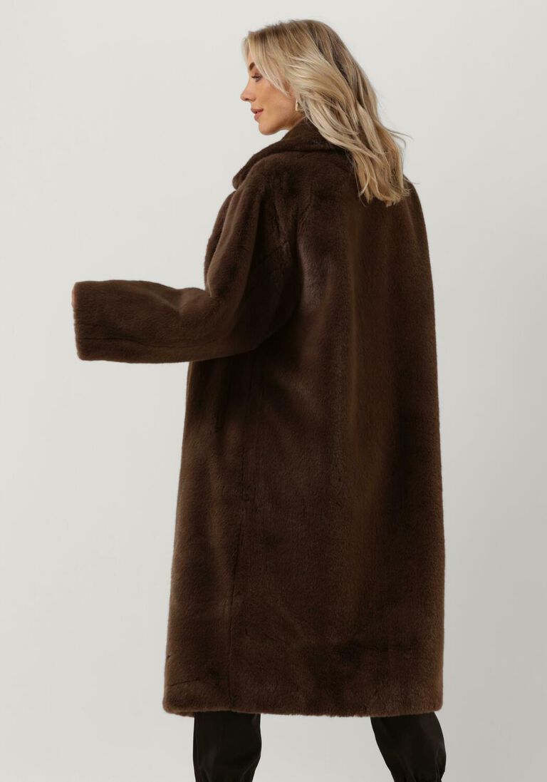 STAND STUDIO bruine stand studio faux fur jas maria coat soft