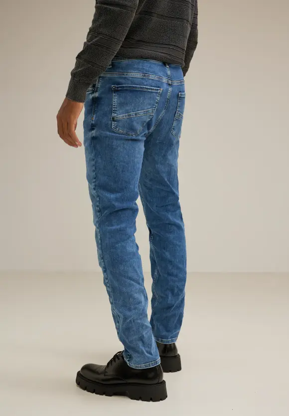 Regular Fit Jeans - mid blue havy random wash