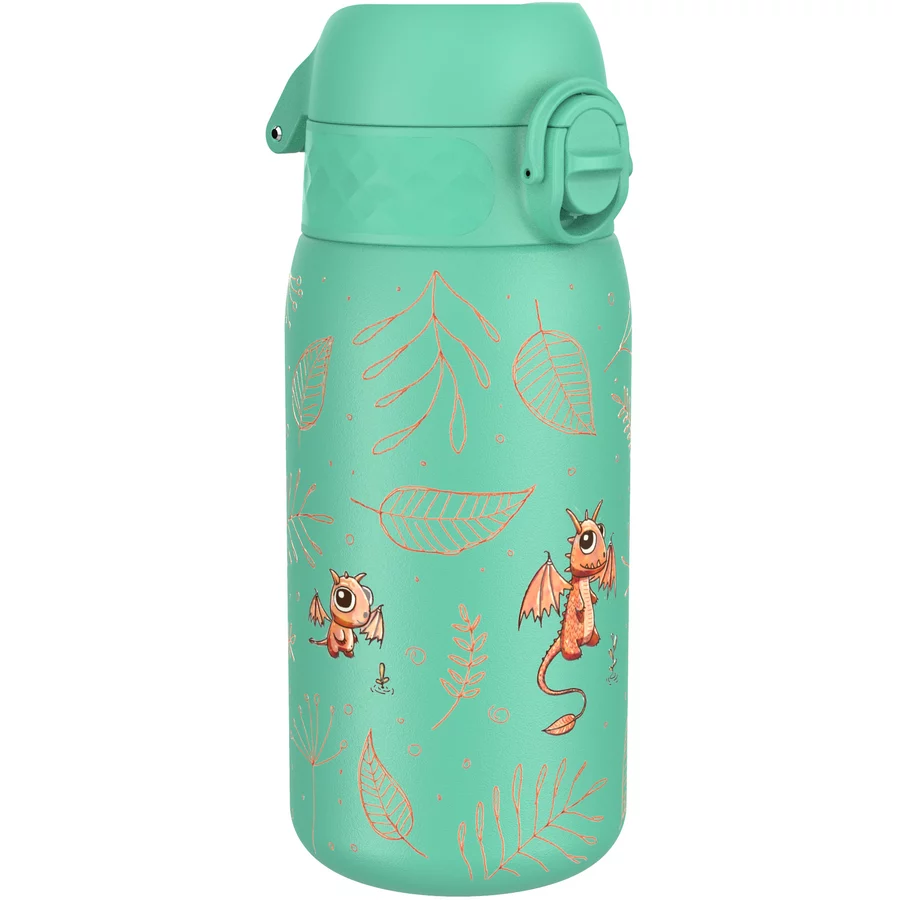 ion8 Kindertrinkflasche auslaufsicher 400 ml Drachen  türkis