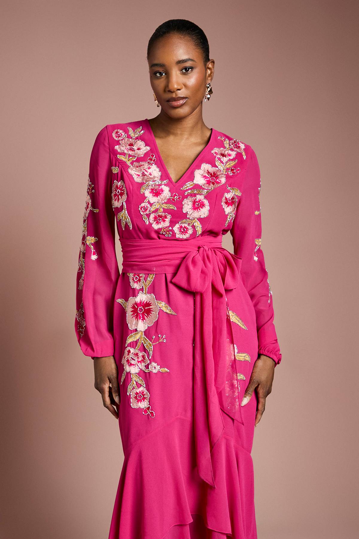 Coast Robe Maxi Asymétrique Ornée de Sequins et Broderies