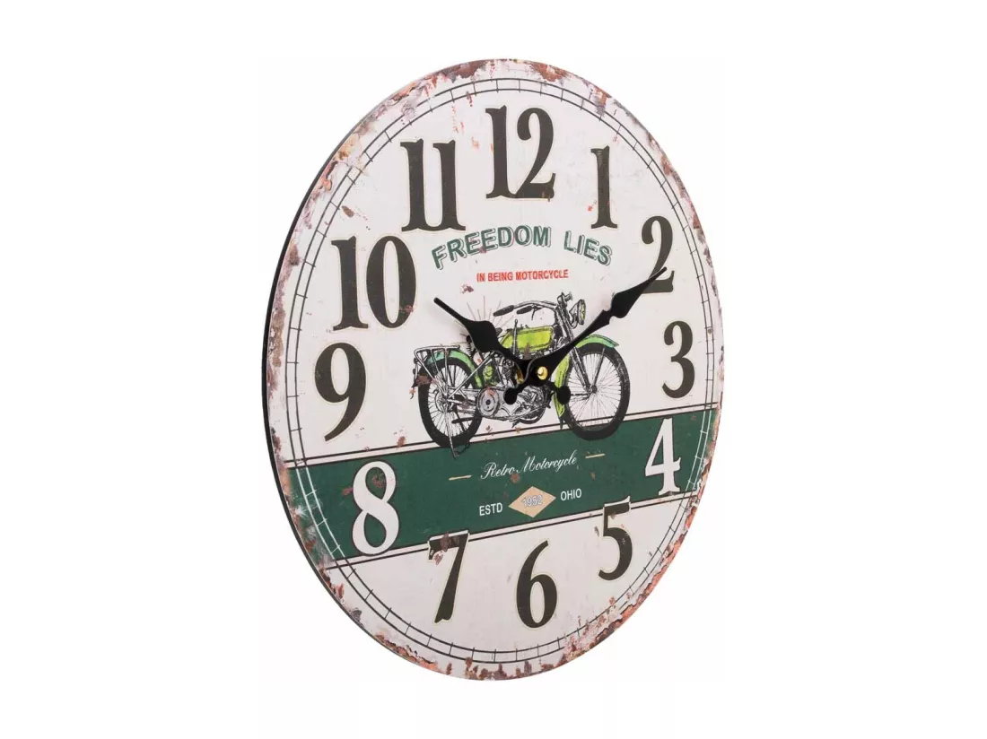 Horloge murale en bois blanc d34x2h