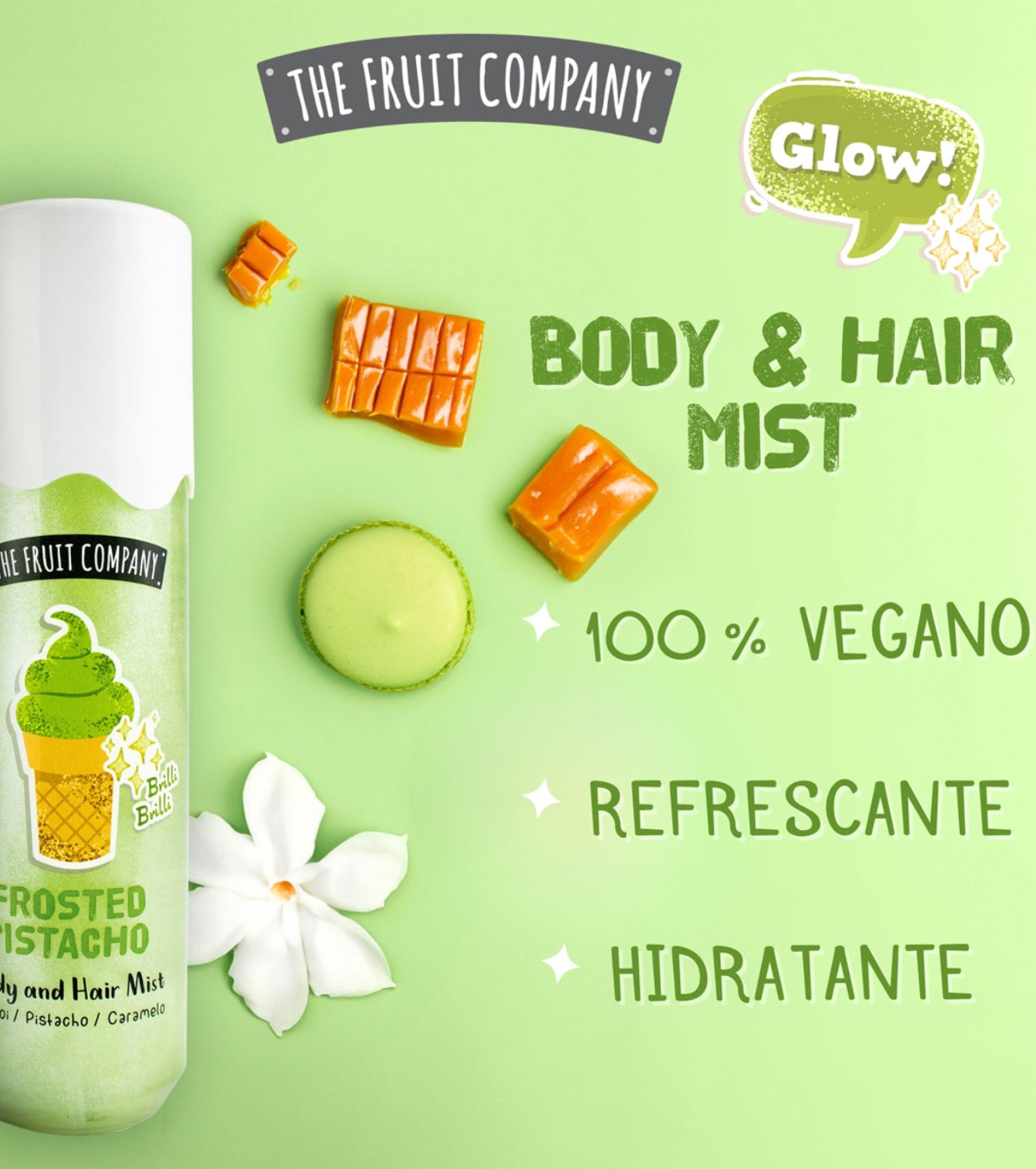 The Fruit Company - Bruma corporal e capilar brilhante - Frosted Pistacho