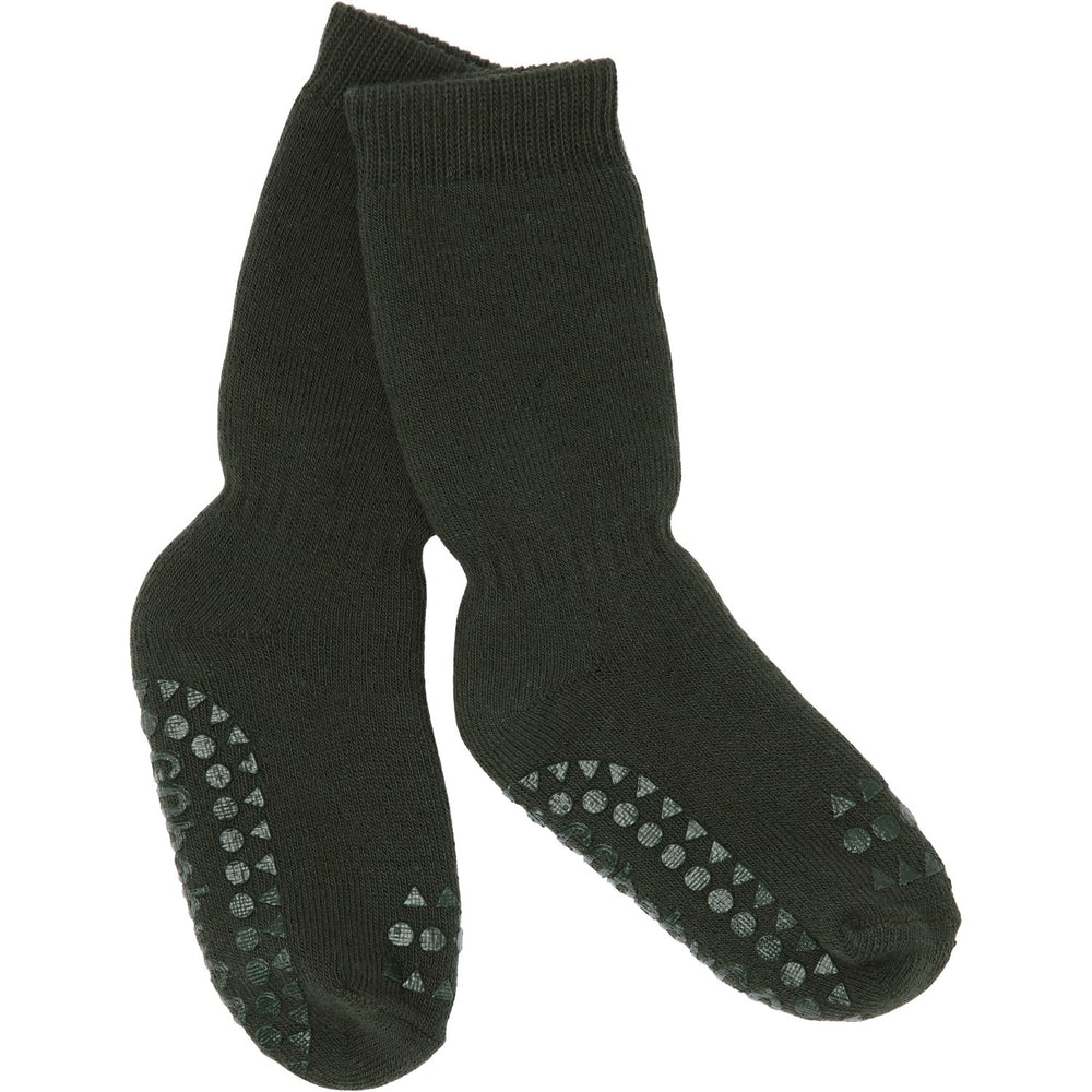 Køb Gobabygo Forest Green Non-Slip Strømper Organic Terry Bomuld