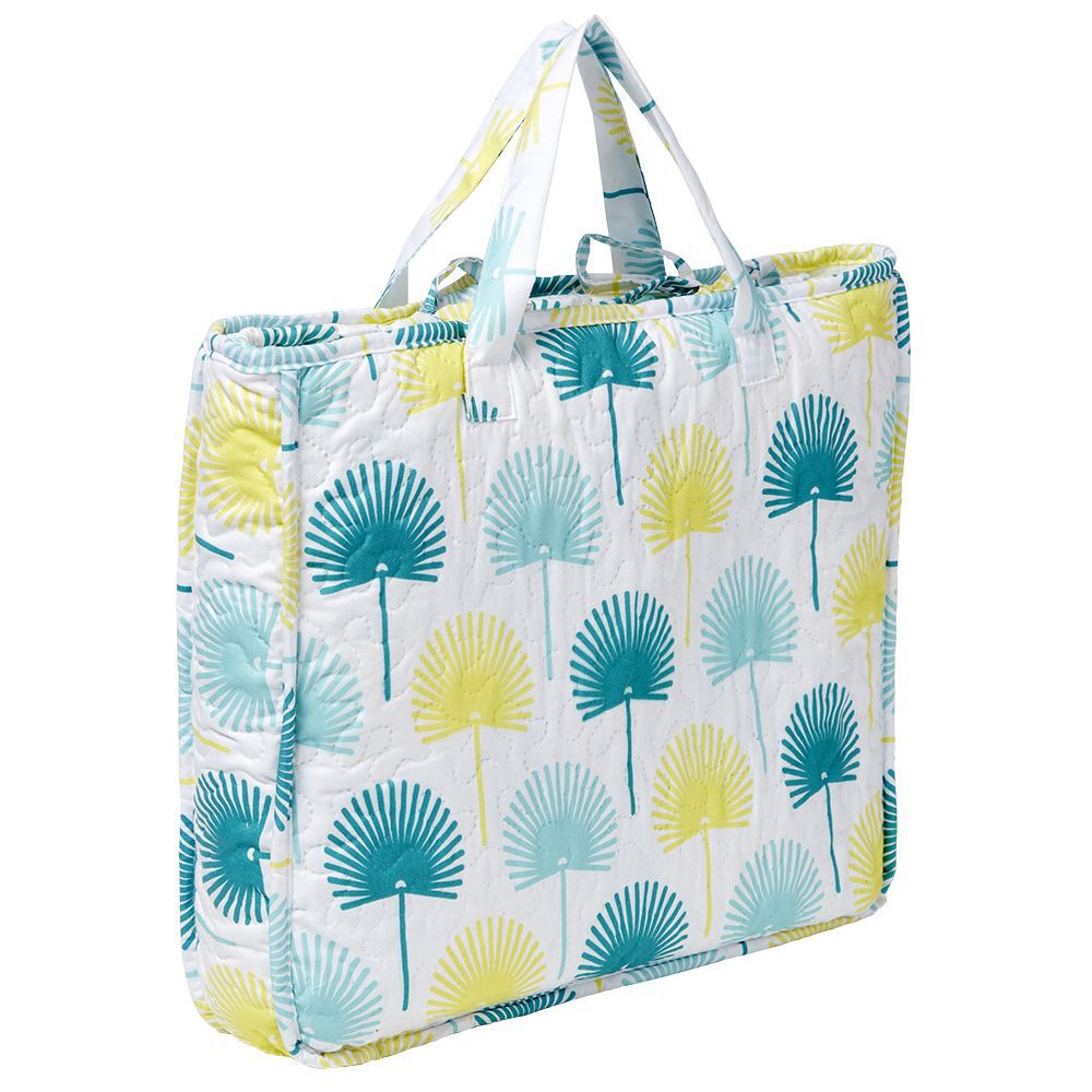 Couvre lit matelassé réversible uni/imprimé avec sac 220x240cm