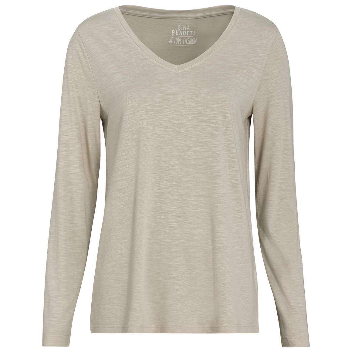Gina Benotti Damen Langarmshirt aus Flammgarn beige