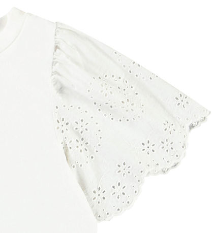 Molo T-Shirt - Ritza - Knackig White m. Lochmuster