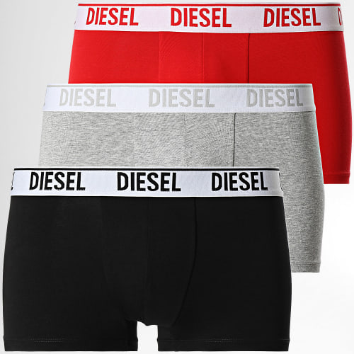 Lot De 3 Boxers Shawn Noir Gris Chiné Rouge